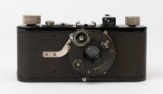 LEITZ: Leica I Model B [#6074] with Compur dial set shutter [#348156]; with square base accessory shoe with Elmar f3.5 50mm lens. Total production was 638 units.  - 2