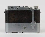 LEITZ: Leica Model IIIa Chrome D.R.P. 2 top plate [#276604],1938, with Elmar f3.5 50mm lens [#434841], fitted with Leica motor drive [Mooly #371] - 3