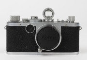 LEITZ: Leica Model Ic [#455931], 1949, "Shark skin" leatherette body casing, fitted with OEINO rangefinder and with Elmar f3.5 50mm Lens [#711854] and bakelite front lens cap. - 2