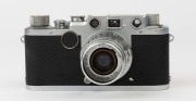 LEITZ: Leica Model IIc [#447813], 1948, with Elmar f3.5 50mm lens [#908434] and Elmar 5cm slip-on lens cap - 2