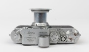 LEITZ: Leica Model IIf Black Dial D.R.P [#451179], 1951, with Elmar f3.5 50mm lens [#1242343], associated aluminium body cap and 50mm Leitz rangefinder  - 4