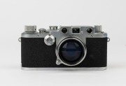 LEITZ: Leica Model IIIc [#492807] 1949, with "shark skin" leatherette body covering and Summitar f2 50mm lens {#680765} - 2