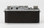 LEITZ: Leica Model IIIa Chrome D.R.P. 2nd Line [#247744], 1937, with Summar f2 50mm lens [#366354] and Summar SOOMP slip-on lens shade - 3