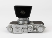 LEITZ: Leica Model IIIa Chrome D.R.P. 2nd Line [#247744], 1937, with Summar f2 50mm lens [#366354] and Summar SOOMP slip-on lens shade - 4