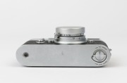 LEITZ: Leica Model M3 Double Stroke Advance [#801136], 1955, with Elmar f2.8 50mm lens [#1727295] and Leica meter MC [#46424]. Leica metal lens cap present.  - 5