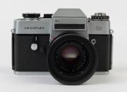 LEITZ: Leica Model Leicaflex SL Chrome [#1343368], 1973, with Summircron-R f2 50mm lens [#25227657], a Leitz 12564 lens hood and a Leitz 14160 lens ring - 2