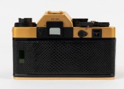 LEITZ: Leica Model R3 Gold [#1523989] black lizard skin covering, issued in 1979 to commemorate The 100th Anniversary of Oskar Barnack's birth with a facsimile&nbsp;of his signature and the dates engraved on top of the prism housing. Fitted with matching gold - 3