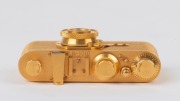 LEITZ: Leica Model I 24 Carat Gold Plated Miniature Replica [#1010], 1993, with original box and Certificate of Authenticity. - 4