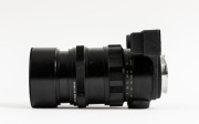 LEITZ Canada: Elmarit f2.8 135mm telephoto lens [#2326256], 1969, 11829; with Elmarit-M hood + non-detachable spectacle viewfinder - 4