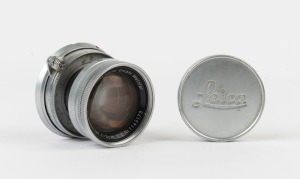 LEITZ: Summicron 50mm f2 collapsible bayonet-mount lens [#1143179], SOOIC, 1954, with front metal cap
