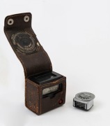 METROVIC: Leica model light meter in ever ready leather case, circa 1939 and a METRAPHOT 2 chrome meter