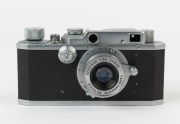 Canon 'Canon Camera Company Ltd' S-II rangefinder camera [#18382], 1947-48, with Serenar 50mm f3.5 lens [#10004]; the bottom plate engraved "Made in Occupied Japan". - 2