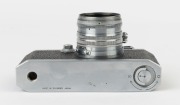Canon 'Canon Camera Company Ltd' 11B&nbsp;rangefinder camera [#38035], 1950, with Nikkor-HC&nbsp;50mm f2 lens [#628932] with metal cap; the bottom plate engraved "Made in Occupied Japan". - 5