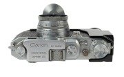 Canon 'Canon Camera Company Ltd'&nbsp; Model 11B&nbsp;rangefinder camera [#38508], 1950, with Serenar&nbsp;50mm f1.9 lens [#28832]; the bottom plate engraved "Made in Occupied Japan". Displayed in a Canon Camera Holder (Type 2) with metal tripod mount. - 4