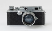 Canon Model IIF rangefinder camera <E.P>, 1955 [#151590; model identified on loading diagram] with Serenar f1.8 50mm lens [#63881] and Canon ERC with straps. - 3