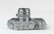Canon Model IIF rangefinder camera <E.P>, 1955 [#151590; model identified on loading diagram] with Serenar f1.8 50mm lens [#63881] and Canon ERC with straps. - 5