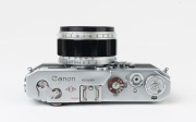Canon rangefinder camera Model VT deluxe, 1957 [#549611] with Canon 50mm f1.2 lens [#25379] and Canon lens hood. - 4
