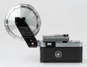 Canon rangefinder camera Model P, 1959 [#711760] with Canon 50mm f1.8 lens [290905], matching Canon lens hood, Canon Model P exposure meter and Canon Model V flash attachment. - 3