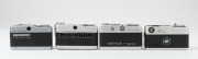 Canon DEMI cameras: A series of half-frame cameras initiated in 1963-64 and continued until 1971: A group of three different examples, comprising a Demi, a Demi C, a Demi EE28 and a Demi Rapid. (4 cameras). - 2