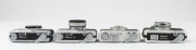 Canon DEMI cameras: A series of half-frame cameras initiated in 1963-64 and continued until 1971: A group of three different examples, comprising a Demi, a Demi C, a Demi EE28 and a Demi Rapid. (4 cameras). - 3