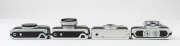 Canon DEMI cameras: A series of half-frame cameras initiated in 1963-64 and continued until 1971: A group of three different examples, comprising a Demi, a Demi C, a Demi EE28 and a Demi Rapid. (4 cameras). - 4