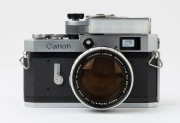 Canon rangefinder camera Model P, 1959 [#742989] with Canon 50mm f1.2 lens [#36103], and matching Canon exposure meter. - 2