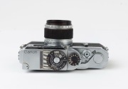 Canon VI-L rangefinder camera, 1960 [#605796] with Canon 50mm f1.8 lens [#205161] and Canon Exposure Meter [#4542]. Former owner's name neatly engraved to front of top plate. - 4