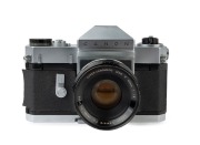 Canon Canonflex&nbsp;RP fixed prism SLR camera, 1960 [#101173], with Super-Canomatic R 50mm f1.8 lens [#31849] and metal lens cap. - 2