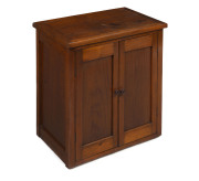 An Australian blackwood two door cabinet, circa 1910, 61cm high, 59cm wide, 39cm deep