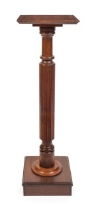 An Australian blackwood pedestal with reeded column, early 20th century, ​102cm high, 31cm wide, 30cm deep