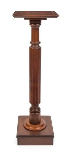 An Australian blackwood pedestal with reeded column, early 20th century, 102cm high, 31cm wide, 30cm deep