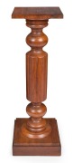 An Australian blackwood pedestal with fluted and turned column, early 20th century, ​90cm high, 29cm wide, 29cm deep