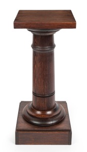 An Australian turned Tasmanian oak pedestal, 19th century, 72cm high, 30cm wide, 30cm deep
