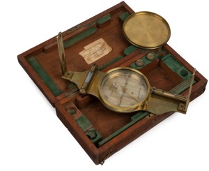 Miner's Dial in original fitted mahogany case by "Thomas Street And Son....London", circa 1860, used by the Ballarat Mines Inspector. the case 38.5cm wide. PROVENANCE: Private collection Ballarat