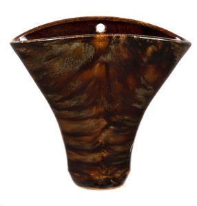 JOHN CAMPBELL pottery wall pocket with brown glaze, incised "John Campbell, Tasmania< 17.5cm high