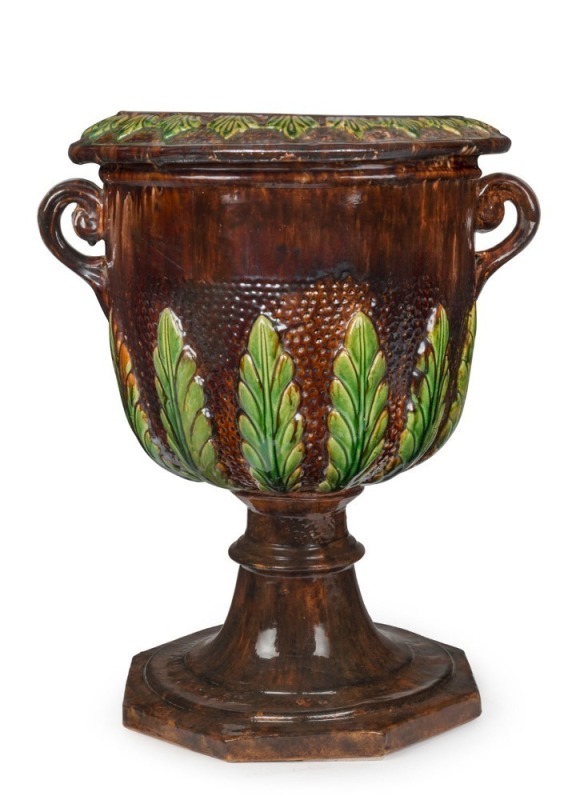 JOHN CAMPBELL Tasmanian pottery terrace urn, 19th century, 55cm high, 46cm wide