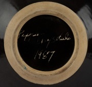 PIPPIN DRYSDALE Australian studio pottery bowl, incised "Pippin Drysdale, 1987", ​​​​​​​6.5cm high, 25cm diameter - 3