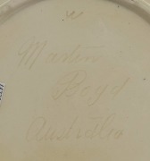 MARTIN BOYD pottery plate with Aboriginal mother and child with goanna, incised "Martin Boyd, Australia", ​​​​​​​26.5cm diameter - 2