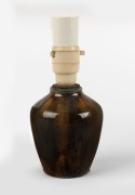 FLORA LANDELLS pottery lamp base, rare, incised "Landells, Perth", ​​​​​​​21cm high overall