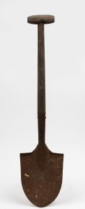 A miner's shovel with wooden handle, 19th century, 76cm high
