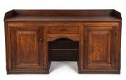 A Colonial Australian blackwood twin pedestal sideboard, Tasmanian origin, early to mid 19th century, originally owned by Richard Robert Crocker who arrived as a free settler in Van Diemen's Land in 1828, 100cm high, 183cm wide, 58cm deep