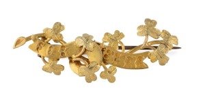 SPIERS 15ct yellow gold Colonial Australian "FOR EVER" bar brooch, New South Wales origin, circa 1870s, stamped "SPIERS, 15ct", ​​​​​​​5cm wide, 6 grams