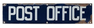 "POST OFFICE" antique Australian enamel sign, 19th century, 13 x 53cm