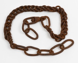 A blacksmith made double-linked bullock chain, 19th century, 142cm long