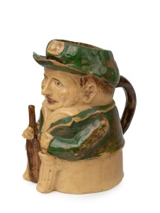 PEGGY WHITING "DON BRADMAN" unique pottery toby jug, incised "DON, Peggy Whiting, 1934", 20cm high