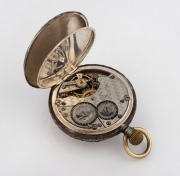 An antique silver cased lady's pocket watch, enamel dial marked "F.W. NISSEN, BRISBANE & BUNDABERG", late 19th century, 4.5cm wide overall - 2