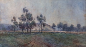 CHARLES BRYANT (1883-1937), untitled landscape, watercolour, signed lower right "Chas. Bryant", ​​​​​​​21 x 40cm, 45 x 63cm overall