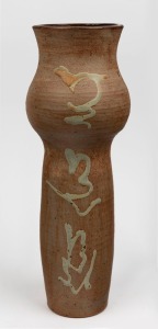 WANDA GARNSEY tall studio pottery brown glazed vase, seal mark near base, ​​​​​​​45cm high