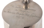 THE KAISERIN, AUGUSTA, FLUSS EXPEDITION, PAPUA NEW GUINEA. Impressive oversized German silver and glass claret jug engraved in German on the lid (translation), "IN GRATEFUL MEMORY, THE MEMBERS OF THE KAISERIN AUGUSTA-RIVER-EXPEDITION, 1912/13". Stamped 80 - 2