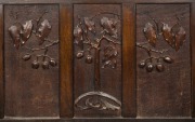 ROBERT PRENZEL (attributed) Australian carved timber hall seat with lift-top storage base impressively carved with gumnuts and leaves, early 20th century, 123cm high, 115cm wide, 55cm deep - 2
